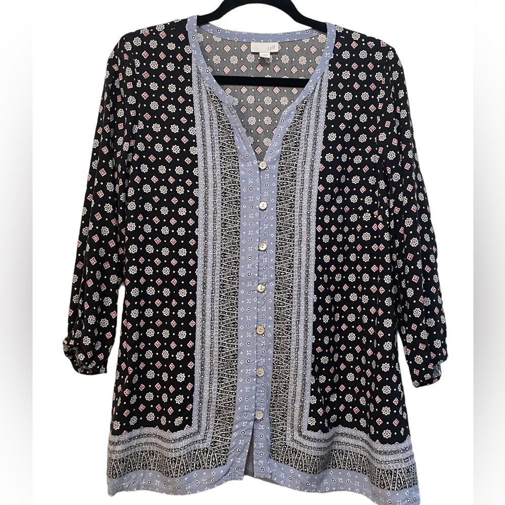 J.Jill woman’s peasant top, patterned,‎ size small